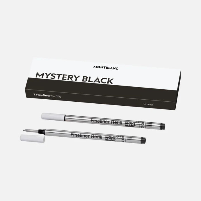 2 Fineliner Refills Medium, Mystery Black