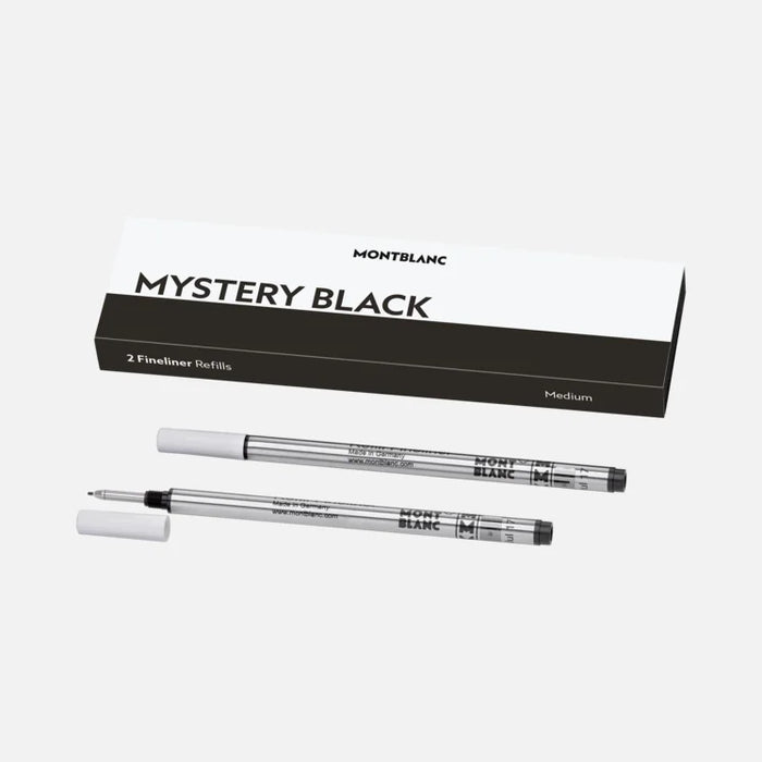 2 Fineliner Refills Medium, Mystery Black