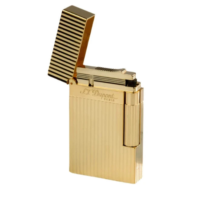 S.T. Dupont Ligne 2 Lighter-Gold with Vertical Lines