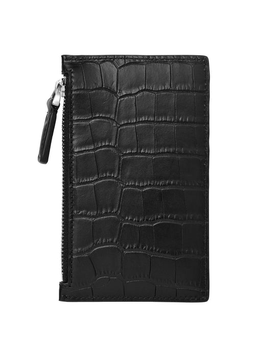 Montblanc Meisterstück Selection 5CC Card Holder with Zipper-Black Alligator