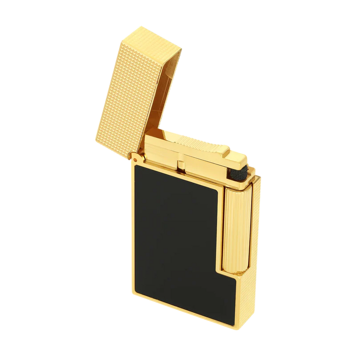 S.T. Dupont Ligne 2 Lighter- Matt Black Lacquer & Gold Micro Diamond Head