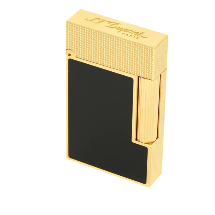 S.T. Dupont Ligne 2 Lighter- Matt Black Lacquer & Gold Micro Diamond Head