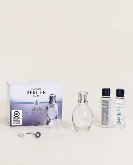 Maison Berger Essential Oval Lamp Gift Set with 250ml (8.5oz) Air Pur So Neutral & 250ml (8.5oz) Ocean Breeze Fragrance