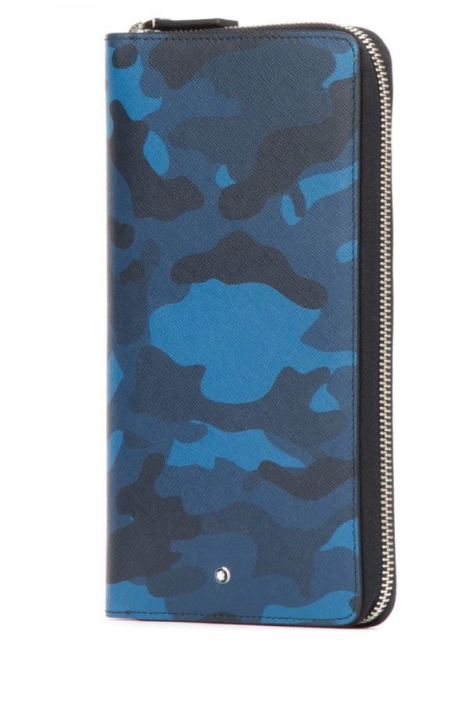 Montblanc Sartorial Leather Wallet Camo Blue