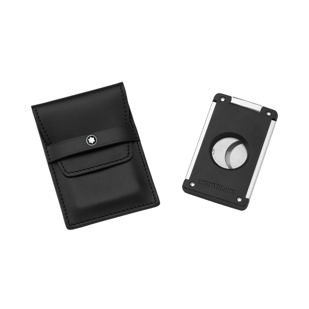 Montblanc Double-Blade Guillotine Cigar Cutter with Leather Pouch