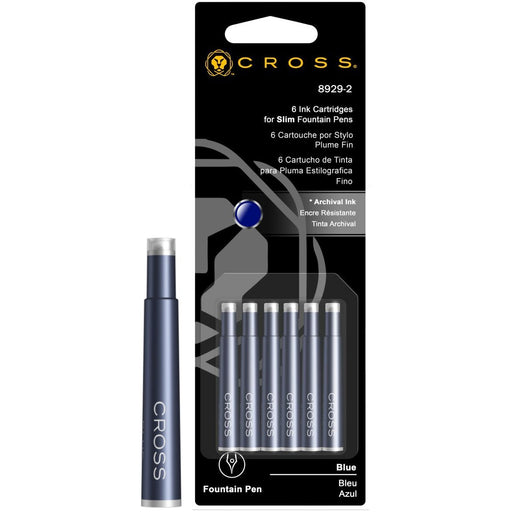 Cross Slim Ink Cartridges Blue - 6 per pack