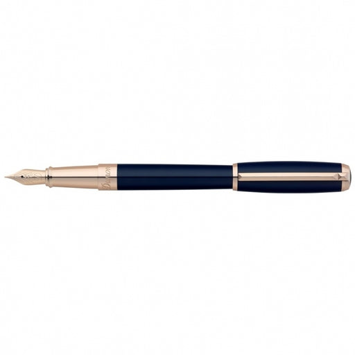 S.T. Dupont Line D Blue/Rose Gold Fountain Pen