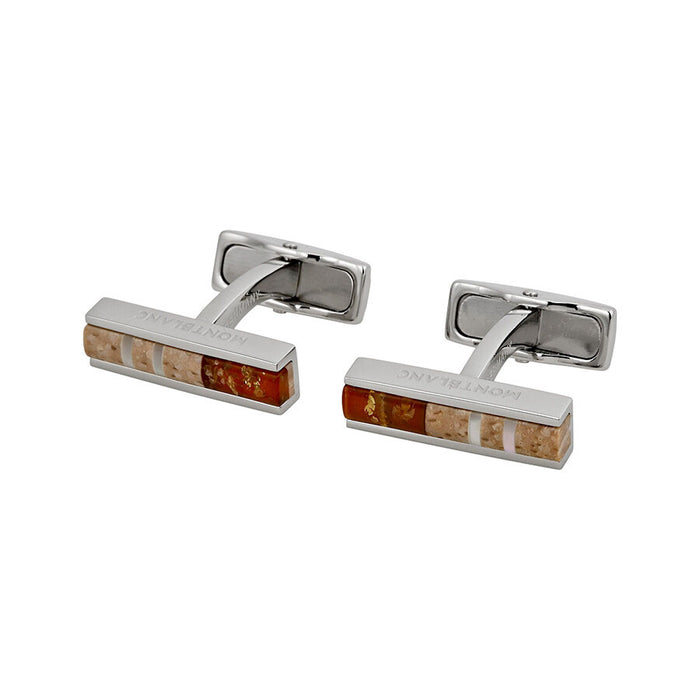 Montblanc Deco Cufflinks with Wood and Amber Inlays